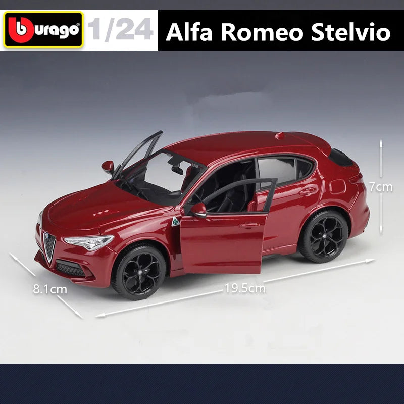 Bburago 1:24 Alfa Romeo Stelvio SUV Alloy Car Model Diecast Metal Toy Vehicle Car Model High Simulation Collection Children Gift - IHavePaws