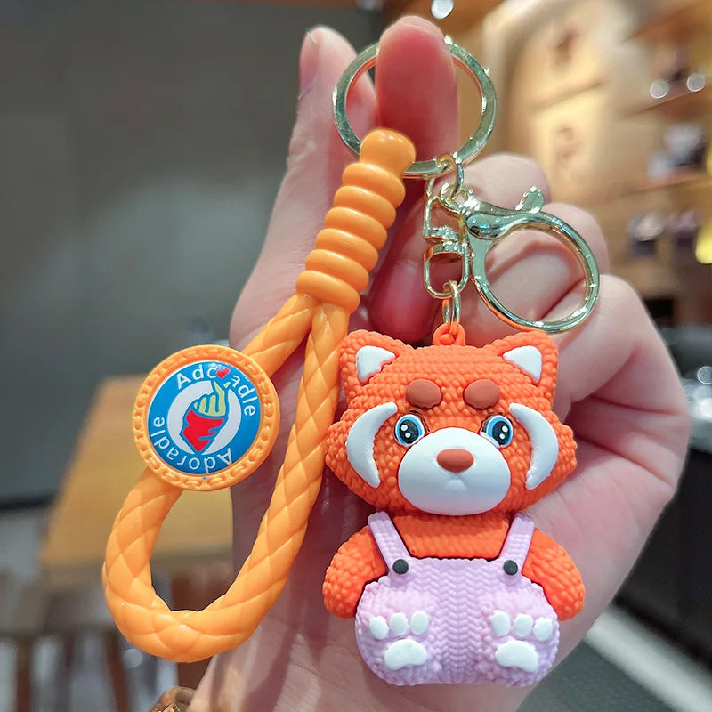 Cute Raccoon Keychain Charm Creative Animal Doll Pendant Luggage Accessories Children's Party Toy Gifts Unisex Car Key Ring Pink - ihavepaws.com