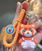 Cute Raccoon Keychain Charm Creative Animal Doll Pendant Luggage Accessories Children's Party Toy Gifts Unisex Car Key Ring Pink - ihavepaws.com