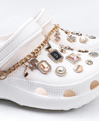 Shoe Charms for Crocs DIY Diamond Pearl Chain Gemstone Decoration Buckle for Croc Shoe Charm Accessories Kids Party Girls Gift - IHavePaws