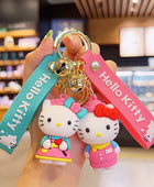 Kawaii Anime Sanrio Hello Kitty Keychain Pendant Holder Key Chain Car Keyring Mobile Phone Bag Hanging Jewelry Kids Toys Gifts - ihavepaws.com