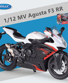 WELLY 1:12 2022 MV Agusta Superveloce Ago Alloy Racing Motorcycle Scale Model Diecast Street Motorcycle Model Simulation White - IHavePaws