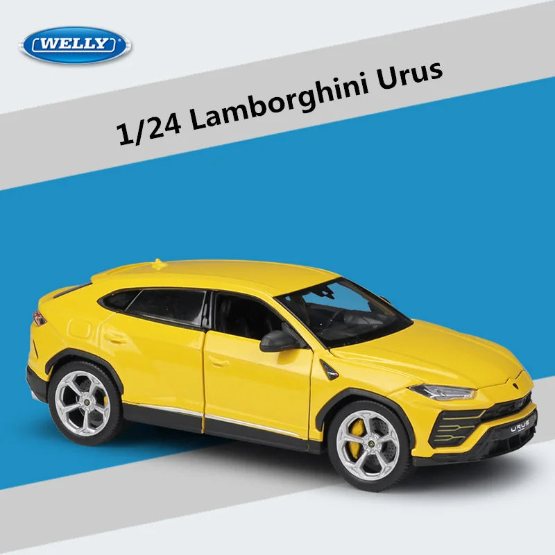 WELLY 1:24 Lamborghini URUS SUV Alloy Sports Car Model Diecasts Metal Racing Car Model Simulation Collection Childrens Toys Gift Yellow - IHavePaws