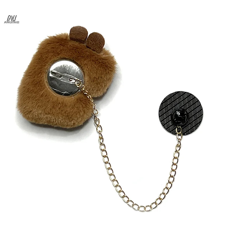 Cartoon Plush Capybara Corsage Cute Animal Badges Personality Brooch Clothing Backpack Pins Decor For Girls Kids Gift - IHavePaws
