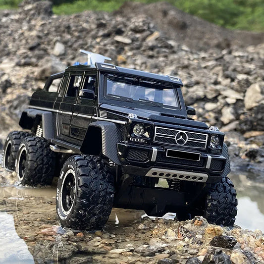 1:28 G63 G65 6*6 Big Tyre Alloy Pickup Car Model Diecast & Toy Metal Off-Road Vehicles Car Model High Simulation - IHavePaws