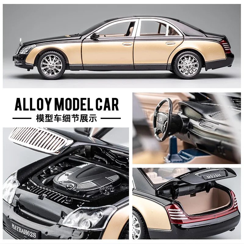 1:24 Maybachs 62s S650 Alloy Luxy Car Model Diecasts & Toy Metal Vehicles Car Model Simulation Collection Sound Light Kids Gifts