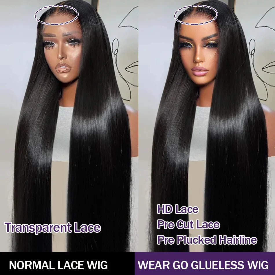 13x4 13x6 Lace Frontal Wig Human Hair Brazilian Bone Straight Transparent Lace Front Wigs For Women PrePlucked MYLOCKME