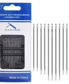 12PCS Side Holes Blind Needles Sewing Stainless Steel B-12PCS(Silver) - IHavePaws