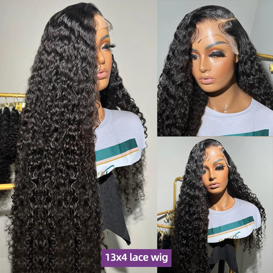 Curly Lace Front Wig 13x4 13x6 Deep Wave Transparent Lace Frontal Wigs For Women Glueless Wig Human Hair 180 Density Wear And Go