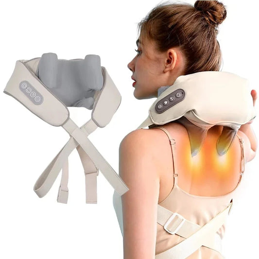 Neck Shoulder Massager Deep Tissue Shiatsu Back Massagers with Heat for Pain Relief Electric Kneading Squeeze Muscles Massage - IHavePaws