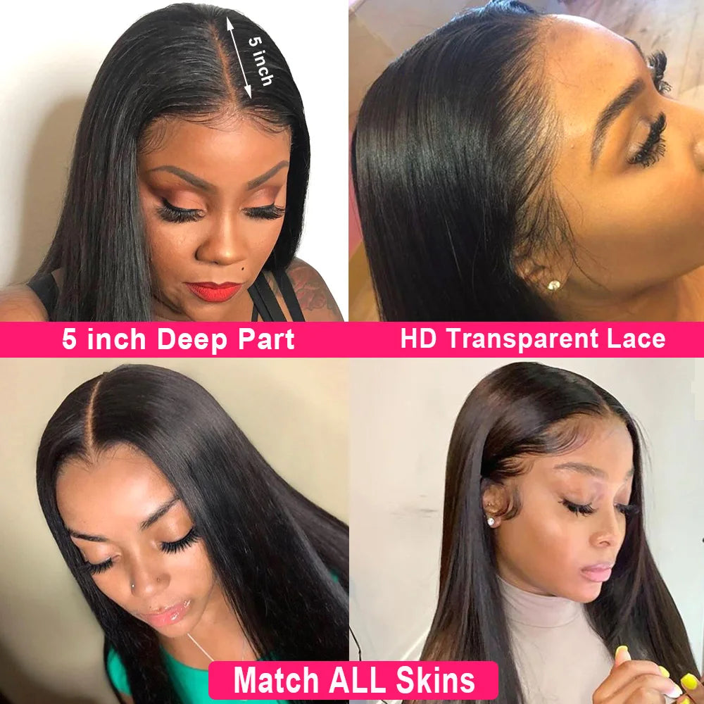 HD Lace Frontal Wig 28 30 inch Straight Human Hair Wigs 13x4 Transparent Lace Front Wigs 4x4 Human Hair Lace Closure Wigs