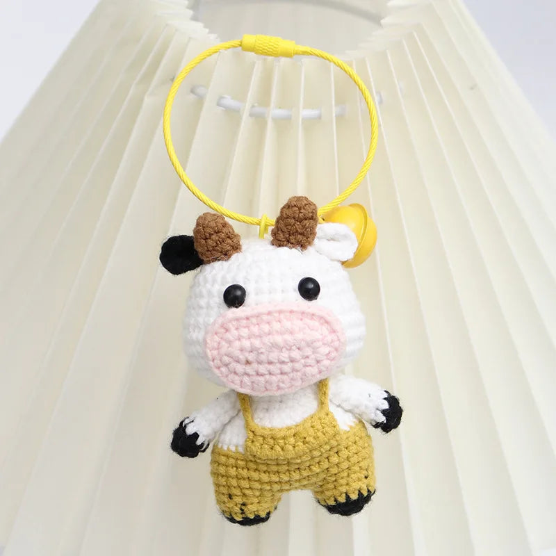New 12 zodiac Dragon Handmade knitted Crochet Doll Pendants Room Decor DIY Cute Animal Doll Keychain Christmas Birthday Gifts B1 - ihavepaws.com