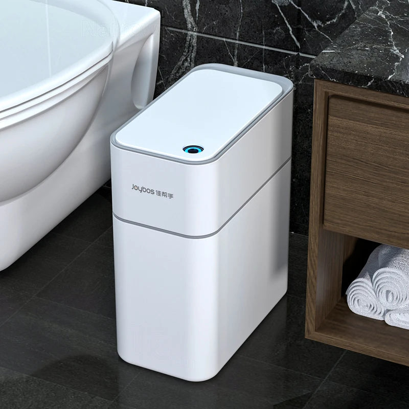 14l Smart Bathroom Trash Can Automatic Bagging Electronic Trash Can White Touchless Narrow Smart Sensor Garbage Bin Smart Home White - IHavePaws