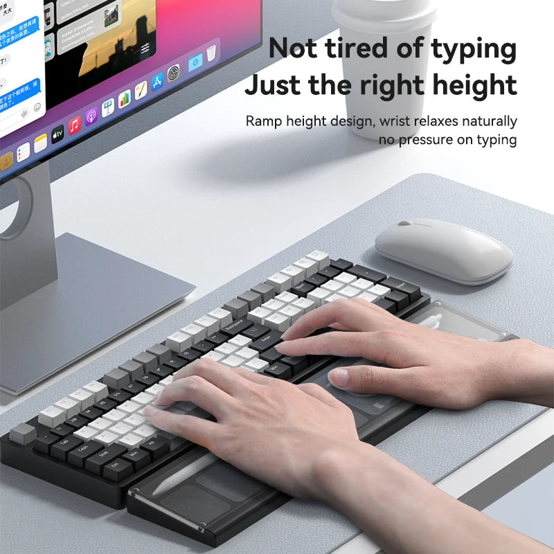 Hagibis Keyboard Wrist Rest Pad Acrylic Anti-slip Support Ergonomic Palm Rest Desktop Storage Box Easy Typing for Office Gaming - IHavePaws