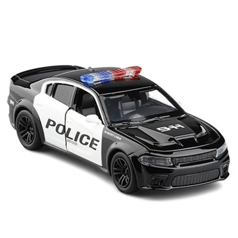 1:32 Dodge Challenger SRT Alloy Musle Car Model Diecasts Metal Toy Sports Car Model Simulation Sound Light Collection Kids Gifts Hellcat Police - IHavePaws