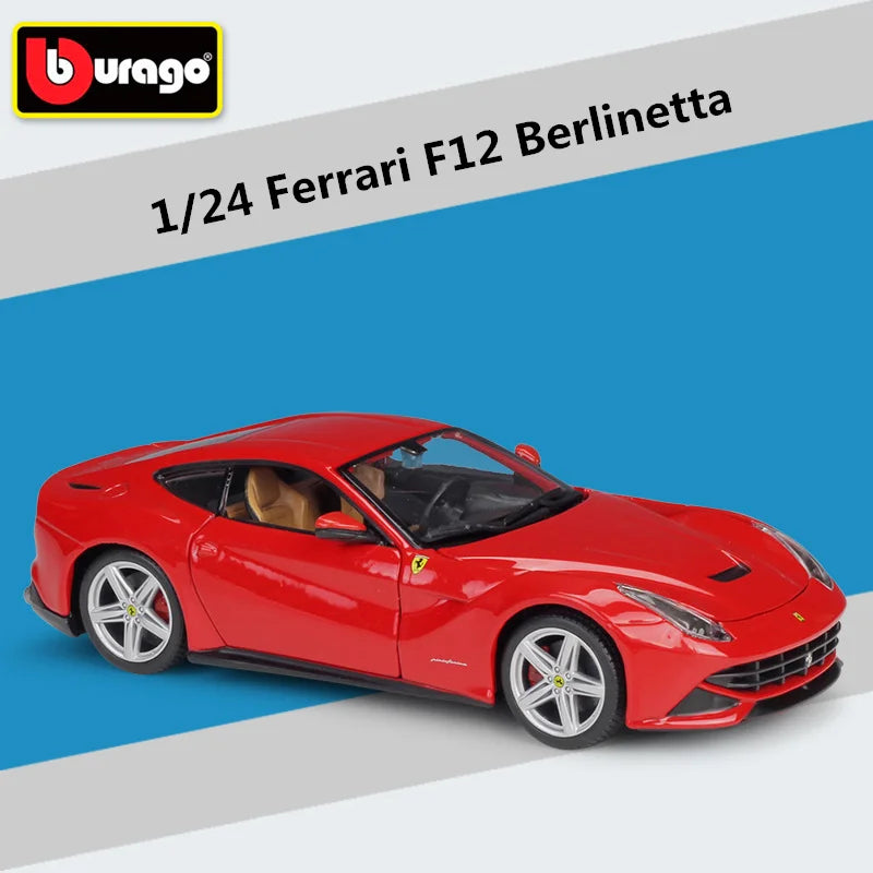 Bburago 1:24 Ferrari 458 Italia Alloy Sports Car Model Diecasts Metal Toy Racing Car Model Simulation Collection Childrens Gifts F12 Berlinetta - IHavePaws