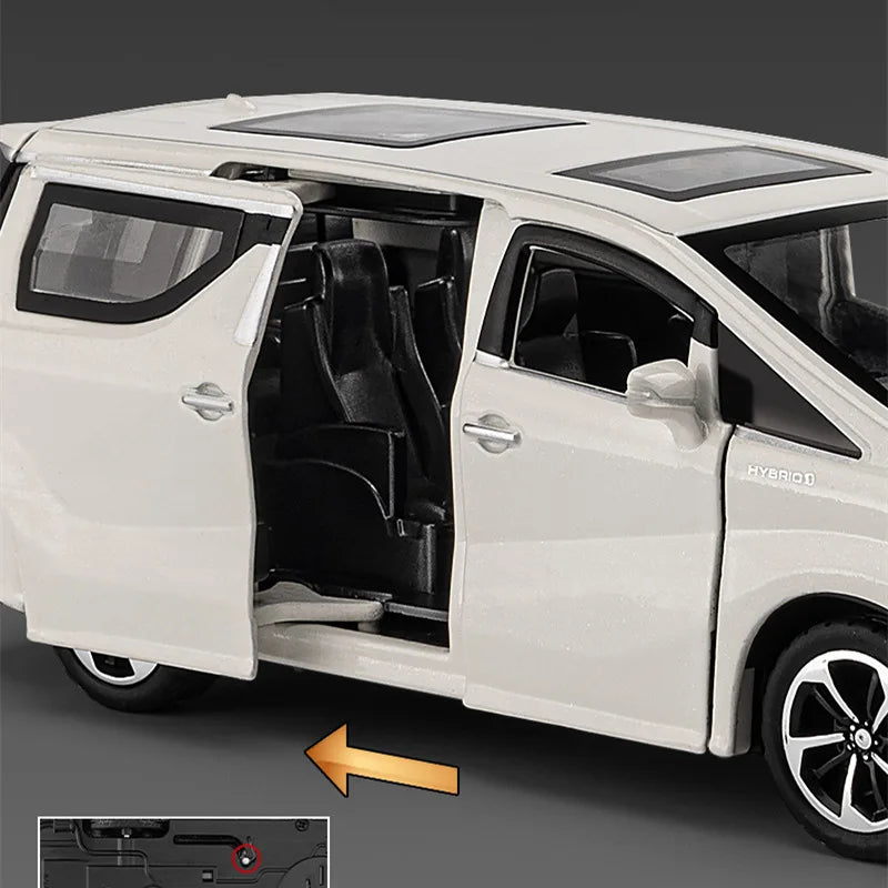 1:32 Alphard MPV Alloy Car Model Diecast & Toy Metal Vehicles Model Collection Sound and Light High Simulation Children Toy Gift - IHavePaws