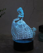Frozen Princess Night Light for Kids 3D Night Lamp 7 colors no remote / Frozen 2 - IHavePaws
