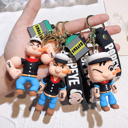Anime Popeye Sailor Keychain Cartoon Figure Popeye Doll Pendant Key Chain Bag Car Keyring llaveros Jewelry Friends Gift - ihavepaws.com