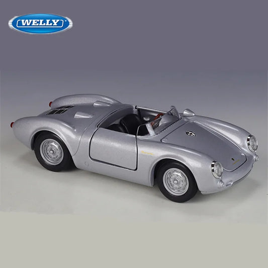 WELLY 1:24 Porsche 550 Spyder Alloy Classic Car Model Diecast Metal Toy Vehicles Car Model Simulation Collection Childrens Gifts - IHavePaws