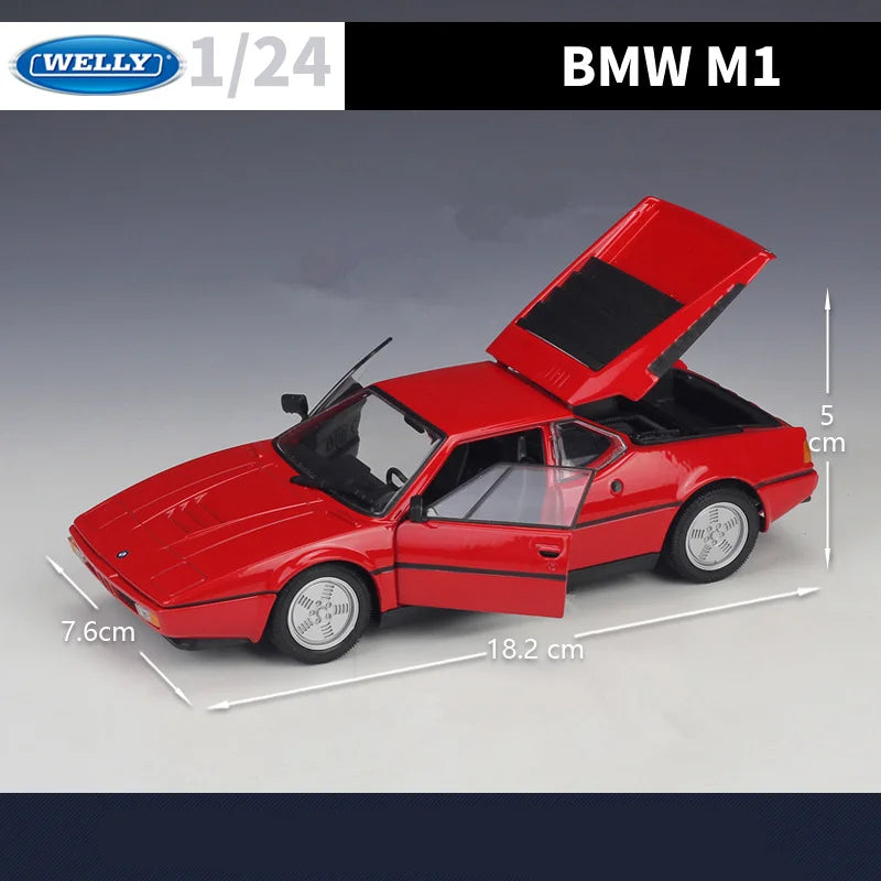 WELLY 1:24 BMW M1 Alloy Sports Car Model Diecast Metal Toy Classic Racing Car Model High Simulation Collection Children Toy Gift - IHavePaws