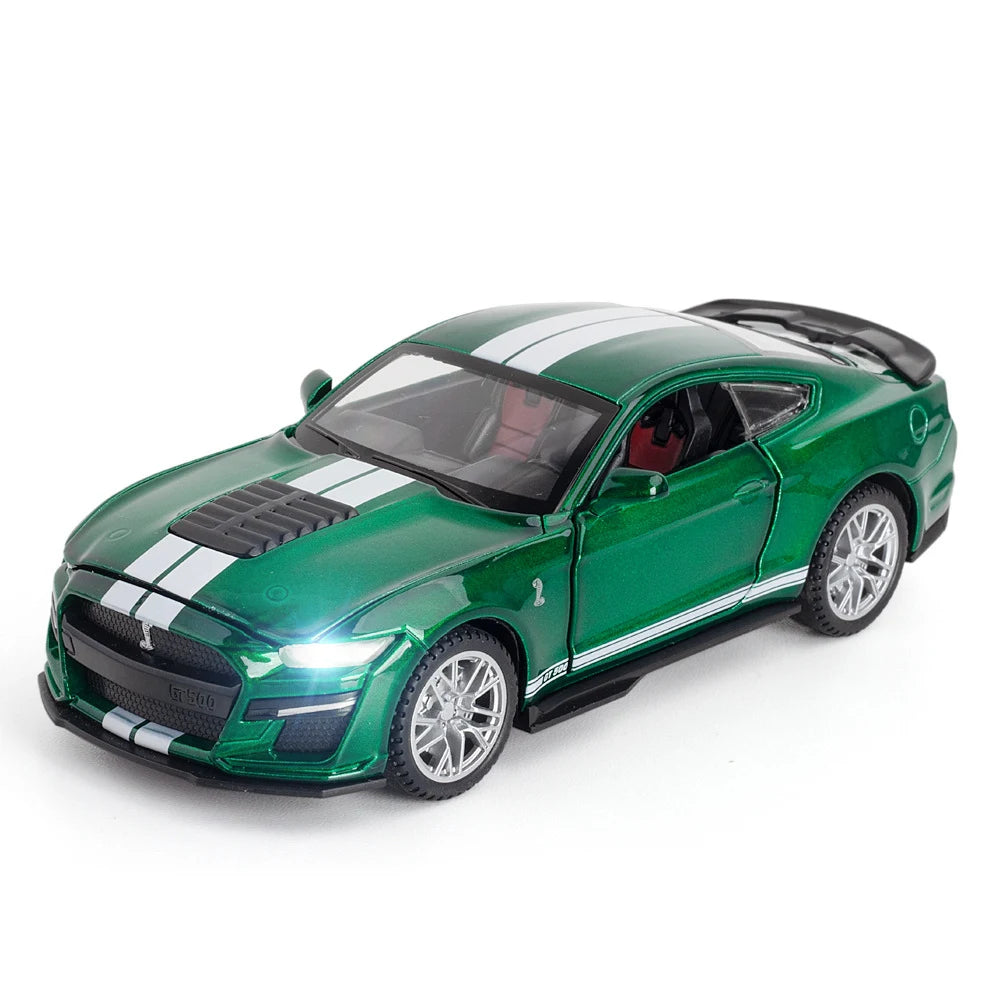 1:32 Ford Mustang Shelby GT500 Alloy Sports Car Model Diecast & Toy Vehicles Metal Car Model Simulation Collection Kids Toy Gift Green - IHavePaws