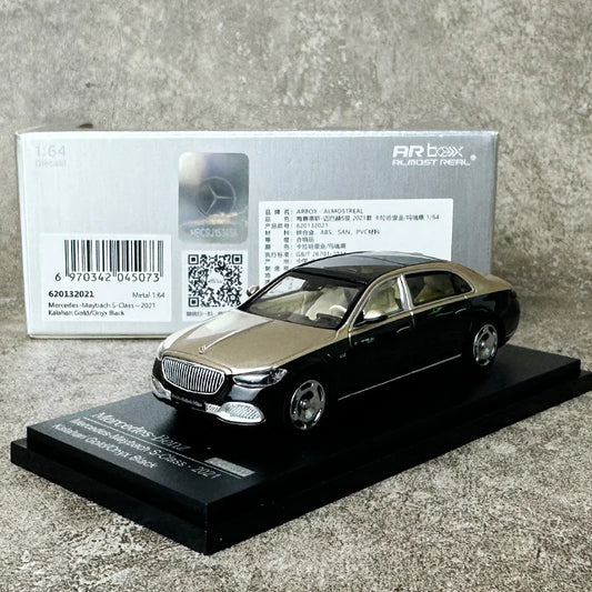 Almost Real AR+ 1/64 for Benz Maybach S-Class S680 2021 car model Limited personal collection company gift display Black gold - IHavePaws