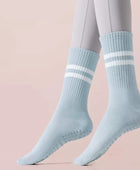 2024 Yoga Non-slip socks Silicone Indoor Women Professional Fitness Socks gym Floor Dance Pilates Mid-tube Bottom Sports Socks light blue / EU35-40 - IHavePaws
