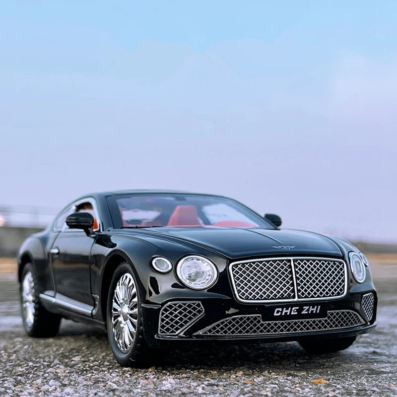 Large Size 1:24 Continental GT Alloy Car Model Diecast Simulation Metal Luxy Car Model Sound Light Collection Childrens Toy Gift Black B - IHavePaws