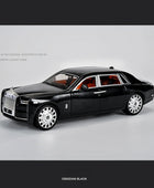 2022 New 1/18 Rolls-Royce Phantom Alloy Luxy Car Model Diecast Metal Toy Vehicles Car Model Simulation Sound and Light Kids Gift Black - IHavePaws