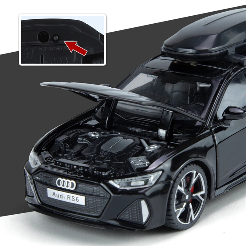 1/32 Audi RS6 Avant Alloy Station Wagon Car Model Diecast Metal Toy Vehicles Car Model Simulation Sound and Light Childrens Gift - IHavePaws