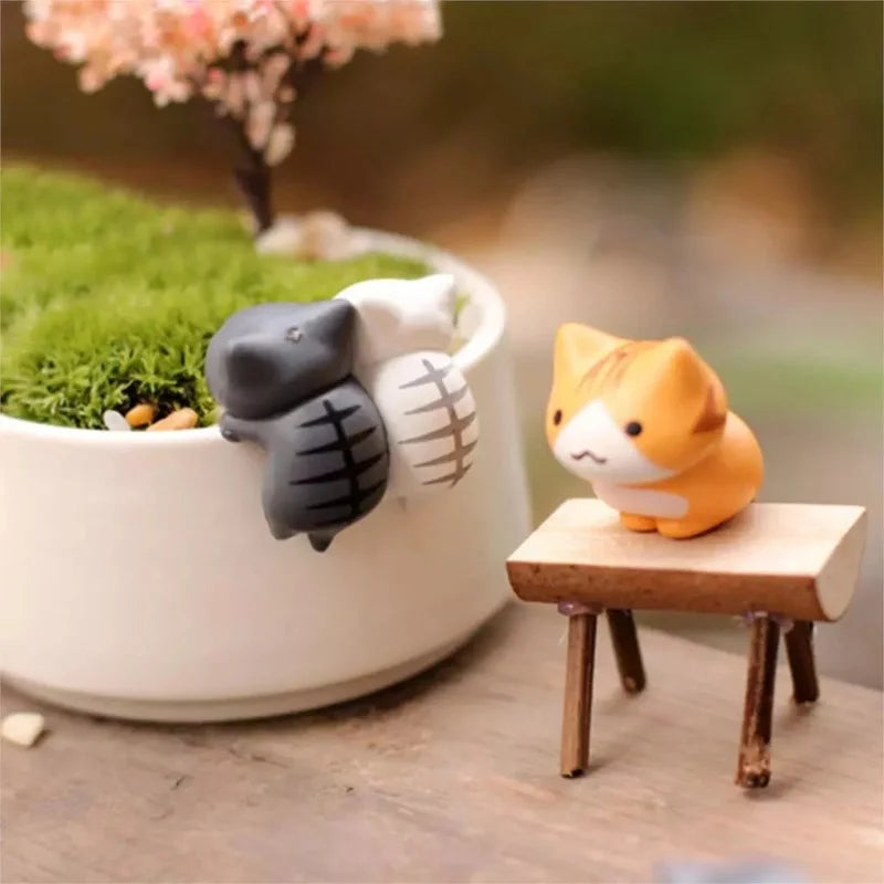 6Pcs/Set Cartoon Lucky Cat Home Garden Bonsai Decorations Miniatures Gift Lovely Micro Landscape Kitten Miniature Craft - IHavePaws