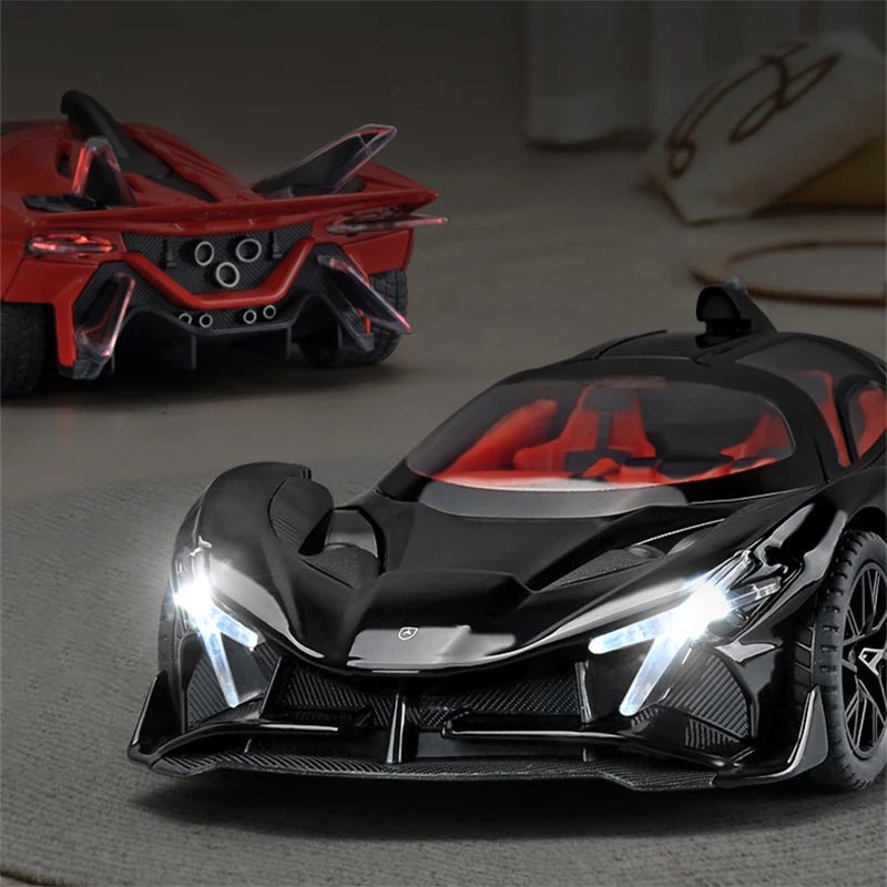 1:24 Apollo Project EVO Alloy Track Sports Car Model Diecast Metal Racing Car Vehicle Model Simulation Sound Light Kids Toy Gift