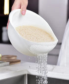 Rice Sieve Plastic Colander Kitchen Drain Basket with Handles Rice Bowl Strainer - IHavePaws