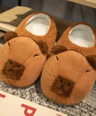 Cute Cartoon Capybara Cotton Slippers Half Wrap Heel Home Soft Non-slip Warm Breathable Indoor Plush Shoes Couple Slippers Capybara / 35-42 - IHavePaws