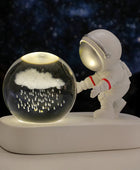Creative Astronaut Starry Sky Walking Night Light Carved Crystal Ball Luminous Base Decoration F - IHavePaws