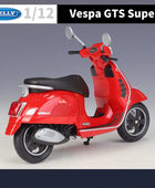 WELLY 1:12 Vespa GTS Super 2020 Alloy Leisure Motorcycle Model Simulation Metal Street Classic Motorcycles Model Childrens Gifts