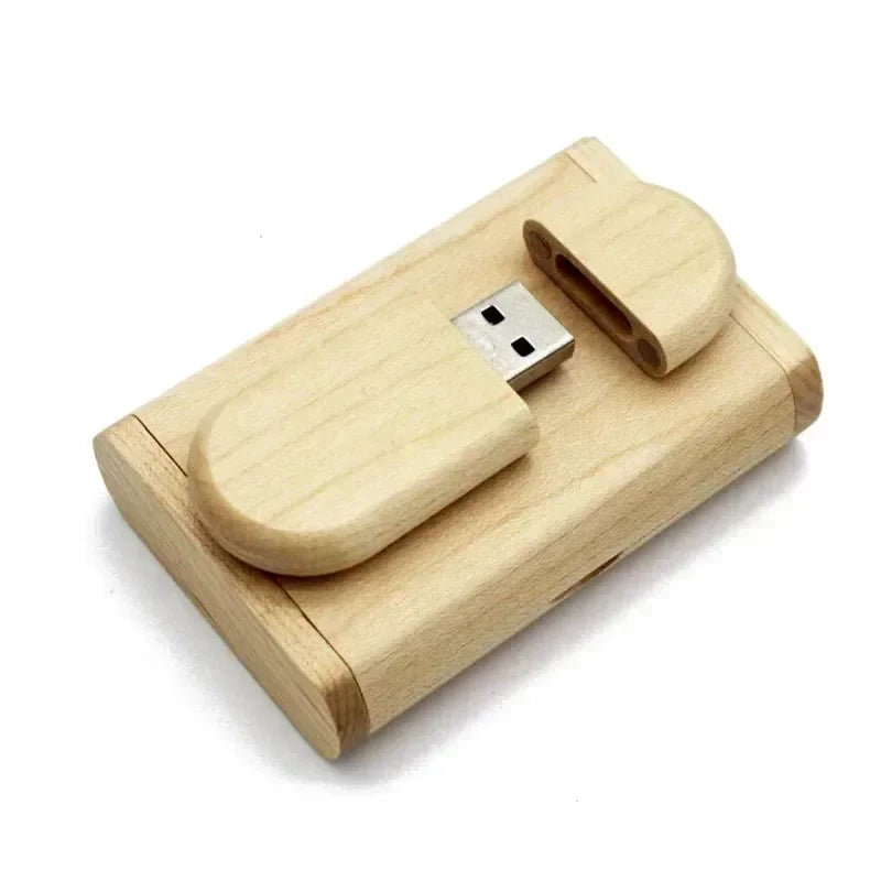 USB Flash Drive 128GB Memory Stick 2.0 Wooden Free Logo Personal Customized Pendrive 4GB 8GB 16GB 32GB 64GB Wedding Gift Maple wood With box / 4GB - IHavePaws