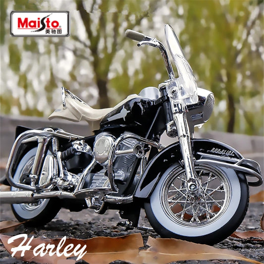 Maisto 1:18 Harley 1962 FLH Duo Glide Alloy Cruise Motorcycle Model Diecasts Metal Street Motorcycle Model Collection Kids Gifts With retail box - IHavePaws
