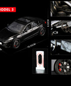 1:24 Tesla Model 3 Model Y Model X Roadster Alloy Car Model Diecast Metal Toy Vehicles Car Model Simulation Sound and Light Model 3 black - IHavePaws