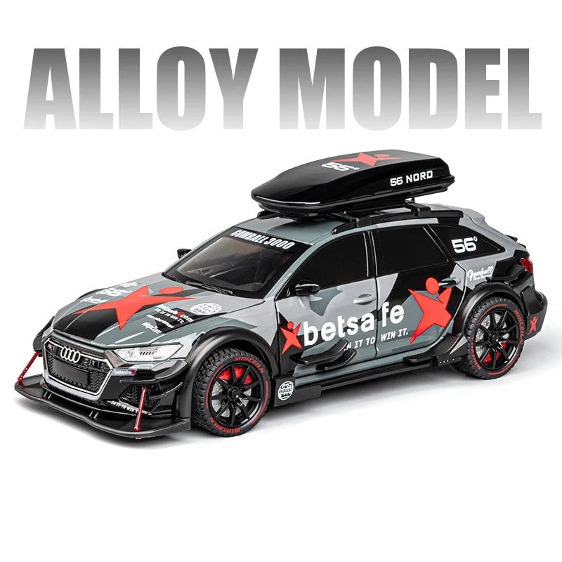 1/24 Audi RS6 Avant Station Wagon Alloy Track Racing Car Model Diecast Metal Sports Car Racing gray - IHavePaws
