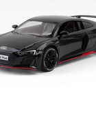 1:24 AUDI R8 V10 Plus Alloy Performance Sports Car Model Diecast Metal Toy Racing Car Scale Model Black B - IHavePaws