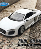 WELLY 1:24 Audi R8 V10 Alloy Sports Car Model Diecasts Metal Racing Car Vehicles Model Simulation Collection Childrens Toys Gift - IHavePaws