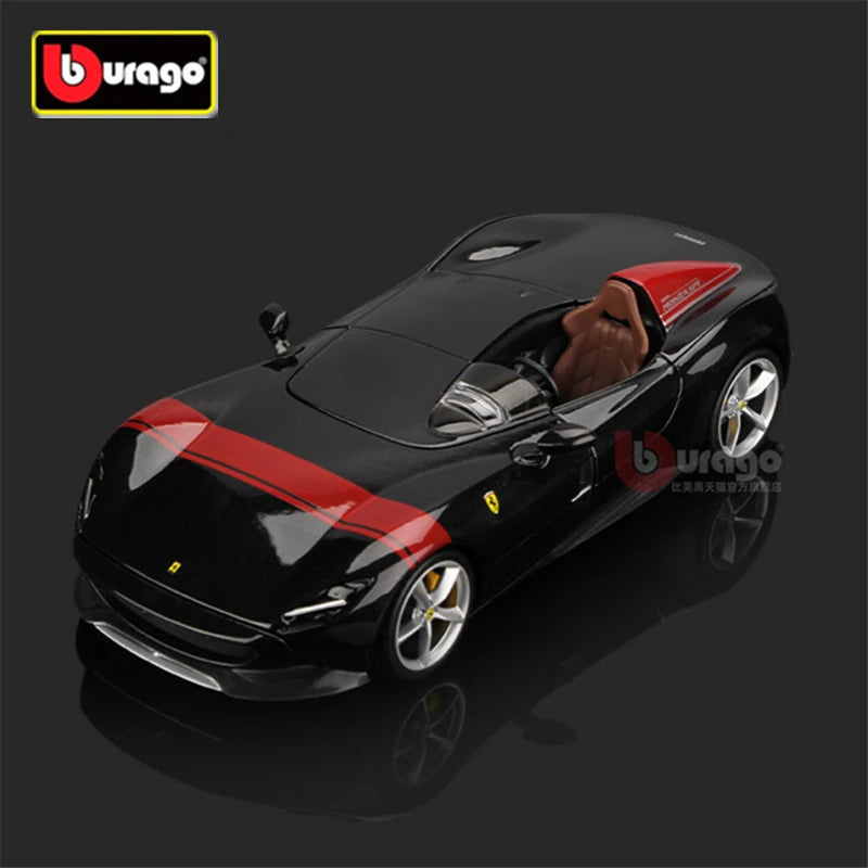 Bburago 1:24 Ferrari Monza SP1 Alloy Concept Sports Car Model Diecasts Metal Toy Racing Car Model High Simulation Childrens Gift Black - IHavePaws
