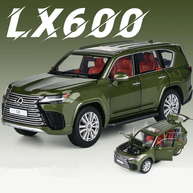1:32 LX600 SUV Alloy Car Model Diecasts Metal Toy Off-road Vehicles Car Model High Simulation Sound and Light Childrens Toy Gift Green - IHavePaws