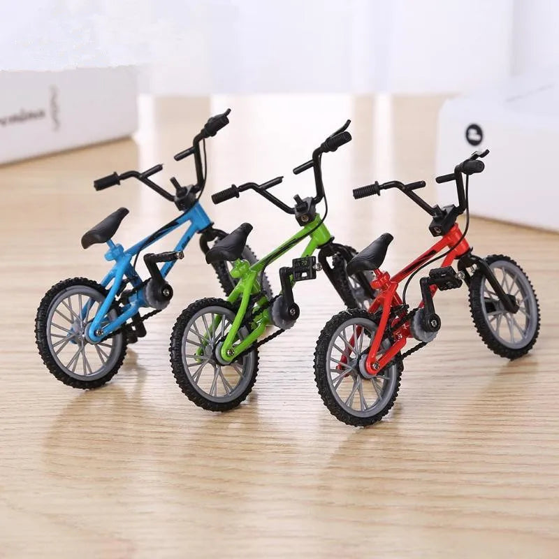 Mini Finger Mountain Bikes Diecast Nickel Alloy Stents Finger Bicycle Kid Novelty Gag Toys Model Mini Portable Bike for Children