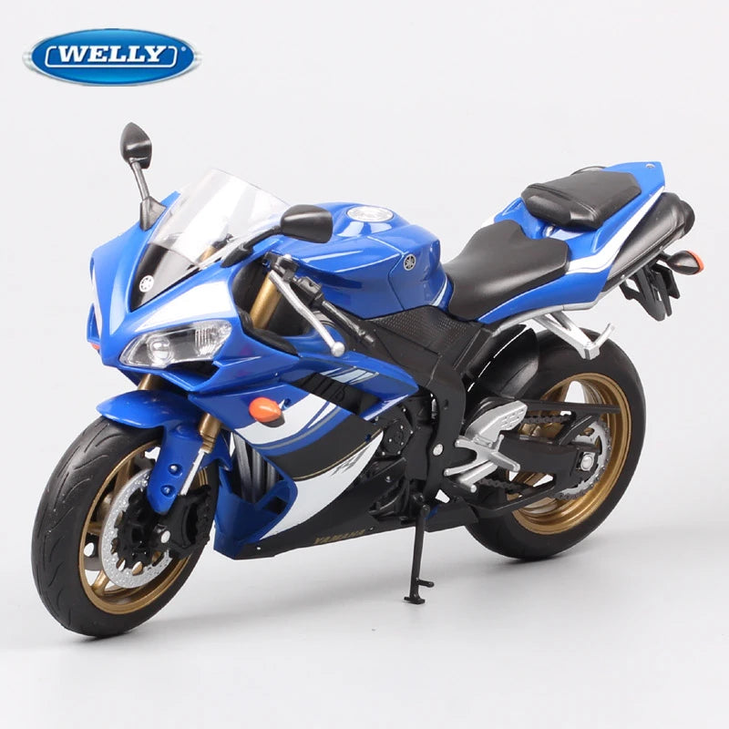 WELLY 1:10 YAMAHA YZF-R1 Alloy Racing Motorcycle Model Diecast Metal Street Sports Motorcycle Model Collection Children Toy Gift