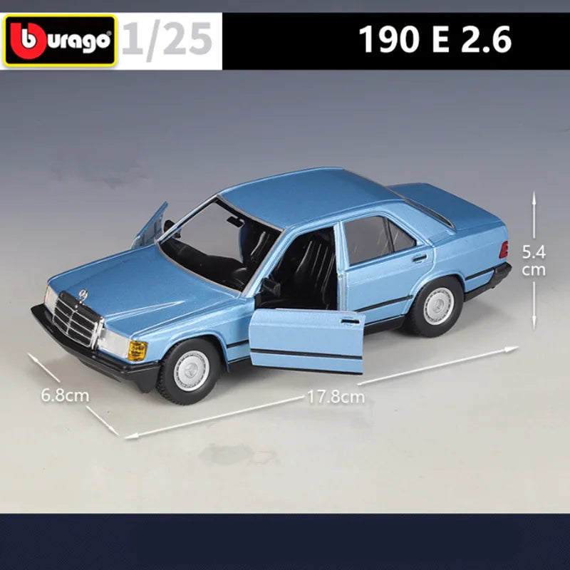Bburago 1:24 Mercedes-Benz 190 E 2.6 Alloy Car Model Simulation Diecast Metal Classic Retro Old Car Vehicles Model Kids Toy Gift - IHavePaws