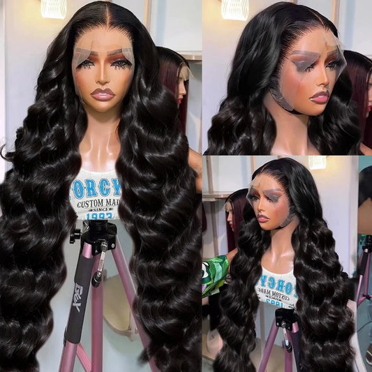 30 Inch HD Transparent 13x4 13x6 Pre Plucked Body Wave Lace Frontal Wig Human Hair Brazilian Lace Front Wig Women