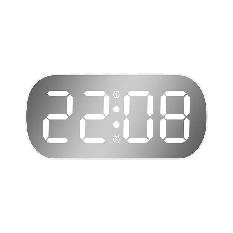 Digital Alarm Clock Desktop Table Clock Temperature Calendar LED Display White White Light - IHavePaws